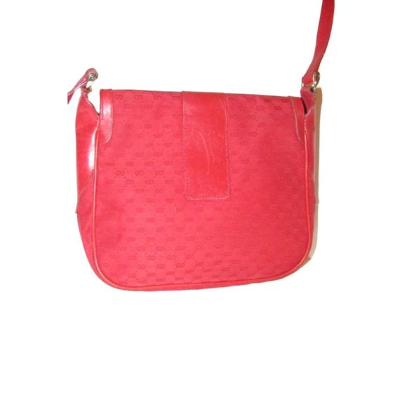 Vintage Gucci Red Micro Guccissima Print Canvas with Red Leather Crossbody - Picture 3 of 16